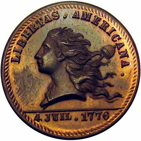 649  -  MILLER PA 491   MS64 Libertas Americana Pennsylvania Merchant token