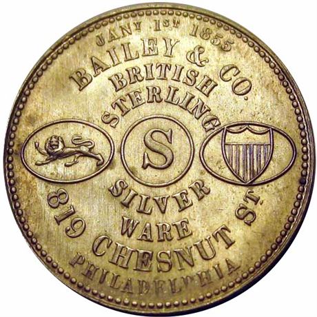 579  -  MILLER PA  33AA   MS62 Silver Philadelphia Pennsylvania Merchant token