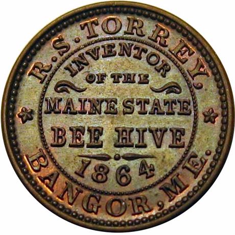 117  -  ME100A-2a  R4  MS62 Bangor Maine Civil War Store Card