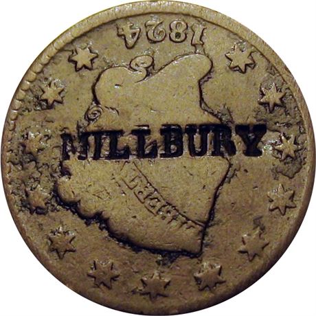 398  -  MILLBURY on 1824 Large Cent