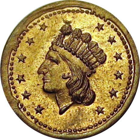 10  -   54/296 d  R8  MS64 Copper Nickel Patriotic Civil War token