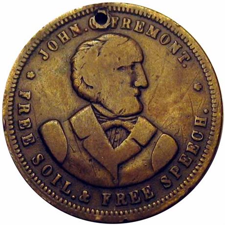 706  -  JF 1856-11   FINE John Fremont Political Campaign token