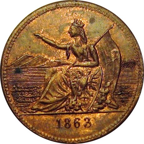 50  -  258/446 a  R3  MS62  Patriotic Civil War token