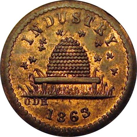 36  -  188/384 a  R3  MS64  Patriotic Civil War token