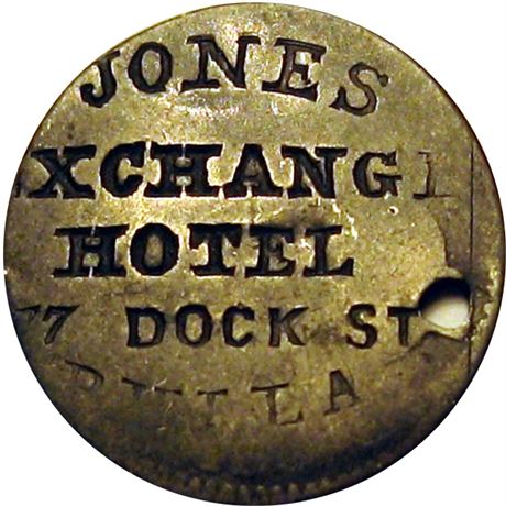 392  -  JONES / (E)XCHANGE / HOTEL / 77 DOSK ST. / PHILA. on Spanish One Real