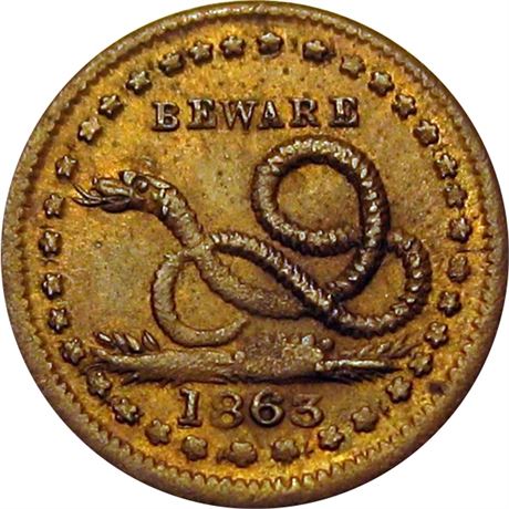 24  -  136/397 a  R1  MS62  Patriotic Civil War token