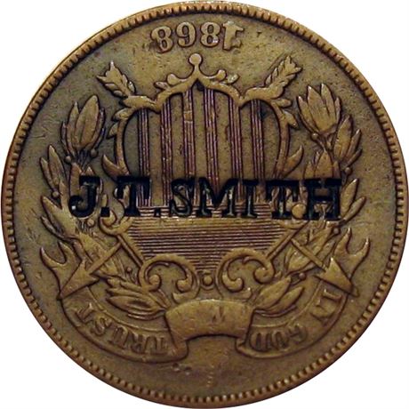 403  -  J. T. SMITH on 1868 Two Cent Piece
