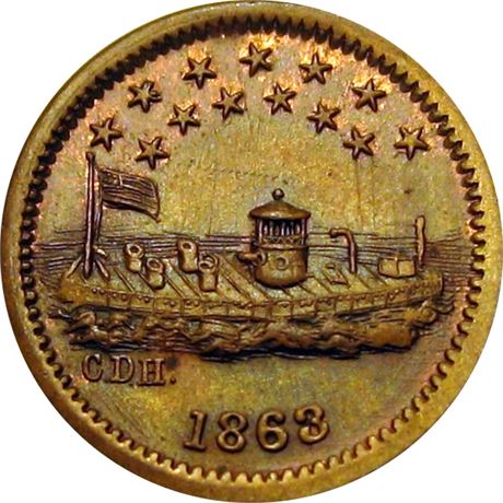 47  -  240/337 a  R1  MS63  Patriotic Civil War token