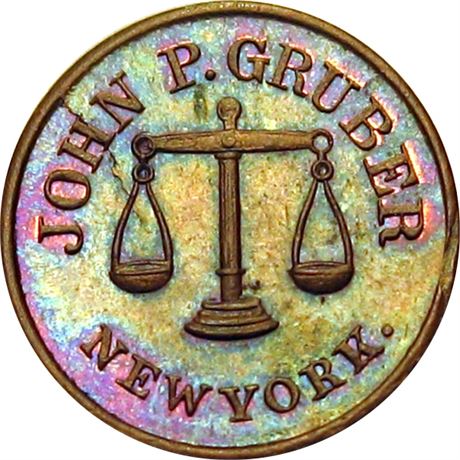 192  -  NY630AG-1a  R2  MS63  New York Civil War Store Card