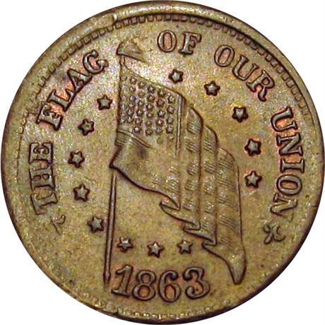 40  -  211/400 a  R4  MS63  Patriotic Civil War token