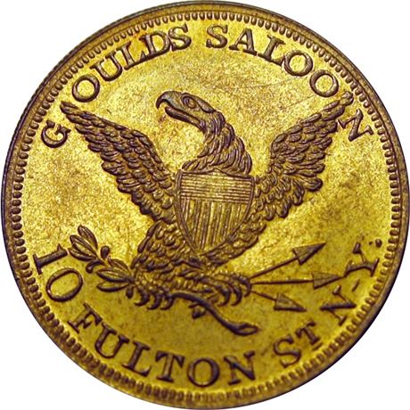 542  -  MILLER NY  287   MS62 Saloon New York Merchant token