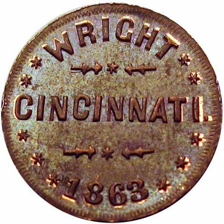 293  -  OH165GR-1a  R2  MS63 Cincinnati Ohio Civil War Store Card