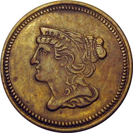 539  -  MILLER NY  231   EF Half Cent New York Merchant token