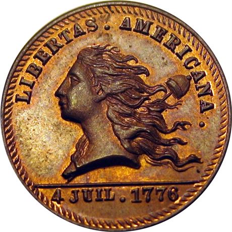 626  -  MILLER PA 300   MS64 Libertas Americana Pennsylvania Merchant token