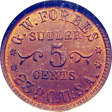 76  -  OH  N-05 C  R8 NGC MS64 RB Ohio Civil War Sutler token