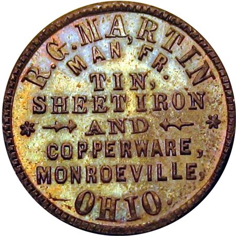 304  -  OH560A-1b  R6  MS62 Monroeville Ohio Civil War Store Card