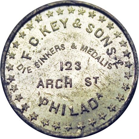618  -  MILLER PA 262B MS62 Die Sinker Philadelphia Pennsylvania Merchant token