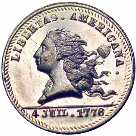 563  -  MILLER NY  915   MS64 Libertas Americana New York Merchant token