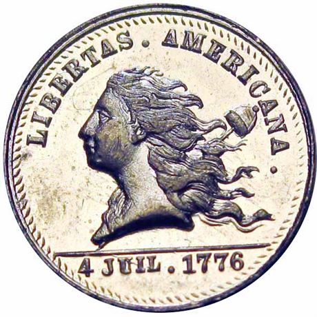 558  -  MILLER NY  801   MS64 Libertas Americana New York Merchant token