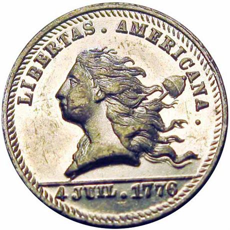 599  -  MILLER PA 187B   MS62 Libertas Americana Pennsylvania Merchant token
