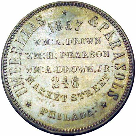 590  -  MILLER PA 138A   MS62 Philadelphia Pennsylvania Merchant token
