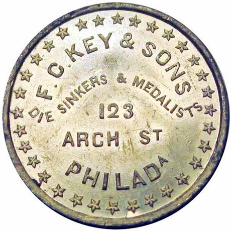 621  -  MILLER PA 263P MS62 Die Sinker Philadelphia Pennsylvania Merchant token