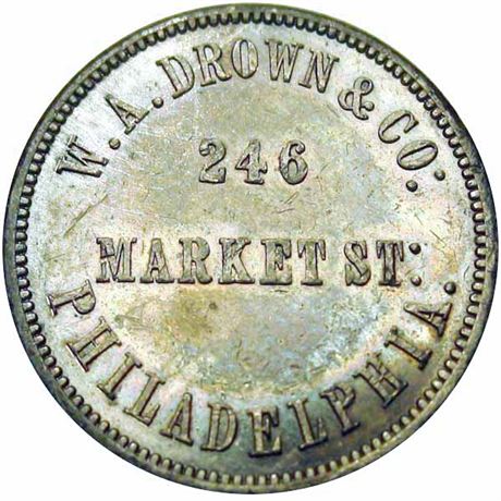 588  -  MILLER PA 131A   MS62 Philadelphia Pennsylvania Merchant token
