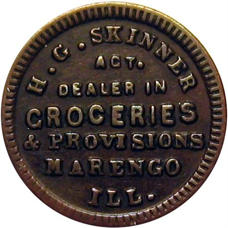 114  -  IL540A-1a R4 Raw VF Marengo Illinois Civil War Store Card