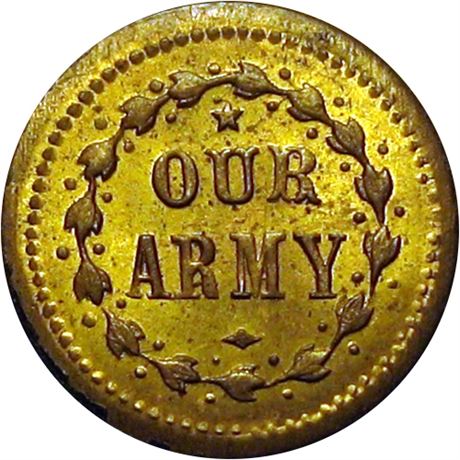 79  -  332/336 b R8 Raw MS63 Brass Patriotic Civil War token
