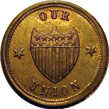 66  -  201/432 d R9 Raw MS63 Copper Nickel Patriotic Civil War token