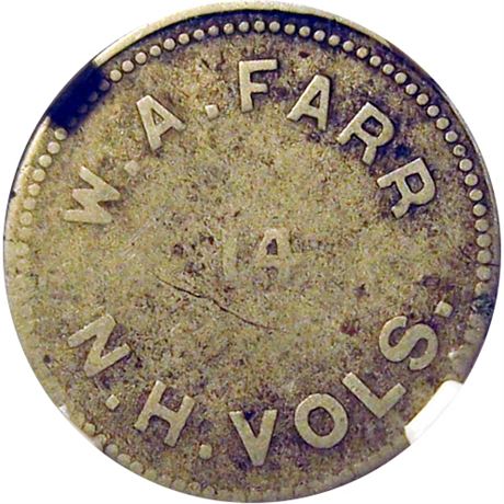 90  -  NH A-25 N R8 NGC F12 New Hampshire Civil War Sutler token