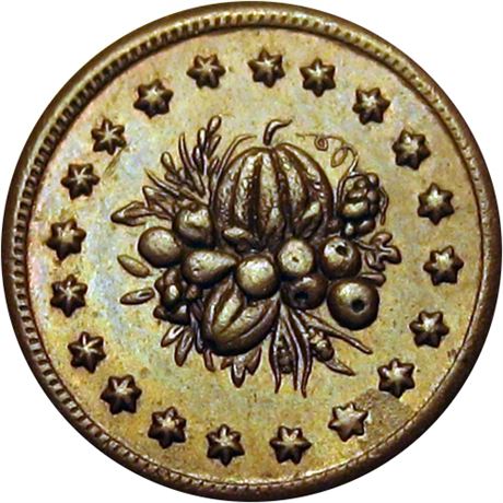 30  -   84/444 a R8 Raw AU+ Rare Fruit Reverse Patriotic Civil War token