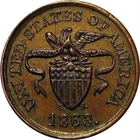 65  -  197/378 a R8 Raw EF+  Patriotic Civil War token
