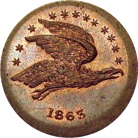 52  -  156/519C a R10 NGC MS64 RB Unique Patriotic Civil War token