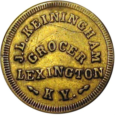 143  -  KY480A-3b R9 Raw EF Details Very Rare Lexington Kentucky Civil War token