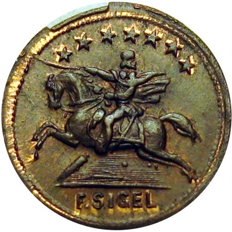 59  -  181/343 a R7 Raw MS62 Very Scarce Obverse Patriotic Civil War token