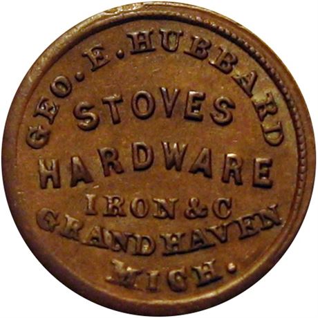 211  -  MI360B-2a R7 Raw AU+ Grand Haven Michigan Civil War Store Card