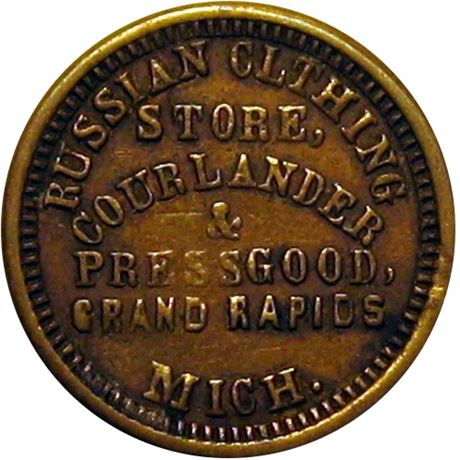 213  -  MI370B-2b R8 Raw VF Grand Rapids Michigan Civil War Store Card
