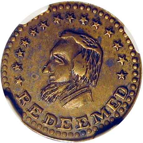 47  -  134/472 b R9 NGC AU58 Lincoln Redeemed Patriotic Civil War token