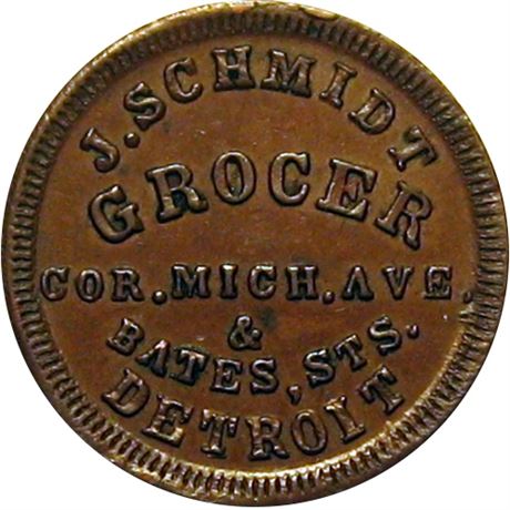 191  -  MI225BN-1a R4 Raw AU Detroit Michigan Civil War Store Card