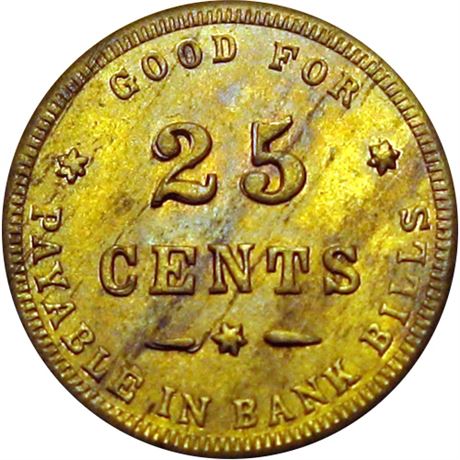 27  -   71/455 b R9 Raw MS62 Exceedingly Rare Die Patriotic Civil War token