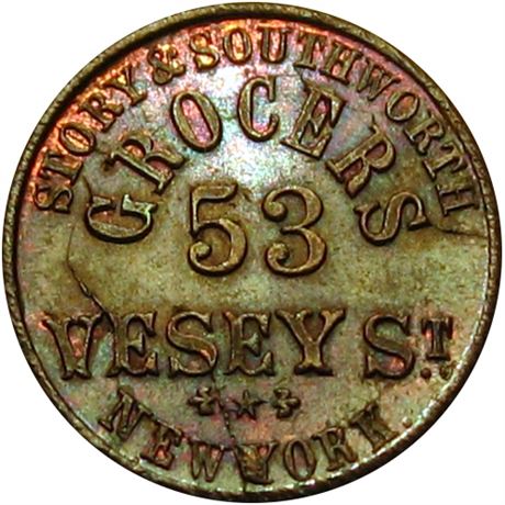 274  -  NY630BV- 1a R1 Raw MS63  New York Civil War Store Card
