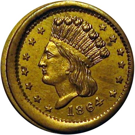 22  -   56/229 b R7 Raw MS62  Patriotic Civil War token