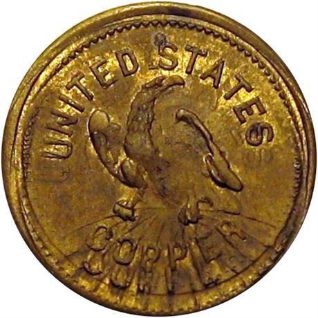 81  -  433/434 b R8 Raw MS62 Brass Patriotic Civil War token
