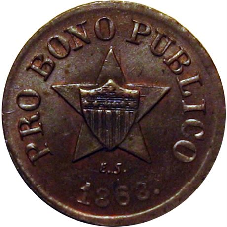 62  -  191/443 a R1 Raw MS63  Patriotic Civil War token