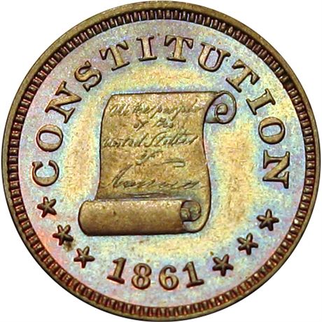 77  -  260/447 a R7 NGC MS65 BN Constitution 1861 Patriotic Civil War token