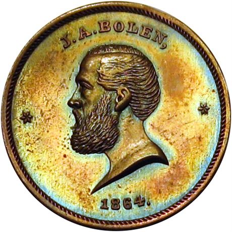 154  -  MA760A-7a R7 Raw MS63 Bolen Springfield Massachusetts Civil War token