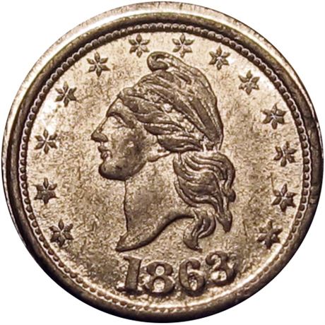 1  -    1/229 e R7 Raw MS63 White Metal Patriotic Civil War token