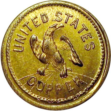 80  -  392/434 b R9 Raw MS63 Brass Patriotic Civil War token