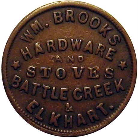 162  -  MI060aA-5a R8 Raw VF Battle Creek Michigan Civil War Store Card